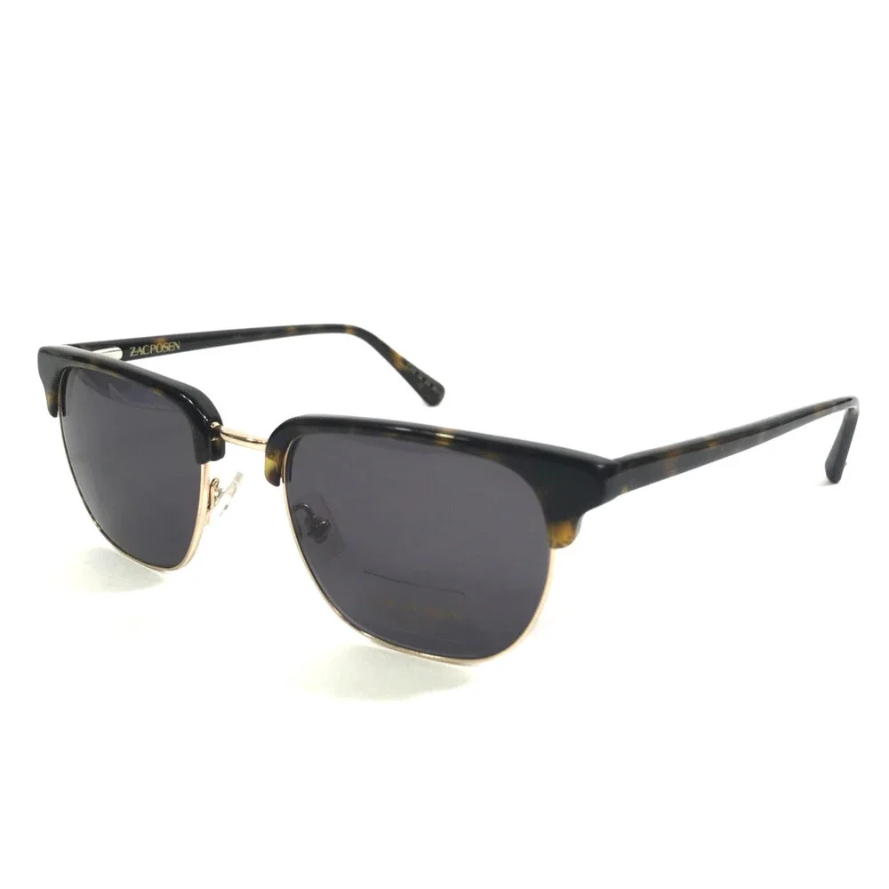 Zac Posen Sunglasses Filip TO Tortoise Gold Square Frames with Dark Gray Lenses